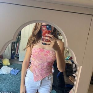 SHEIN Pink Floral Tank Top